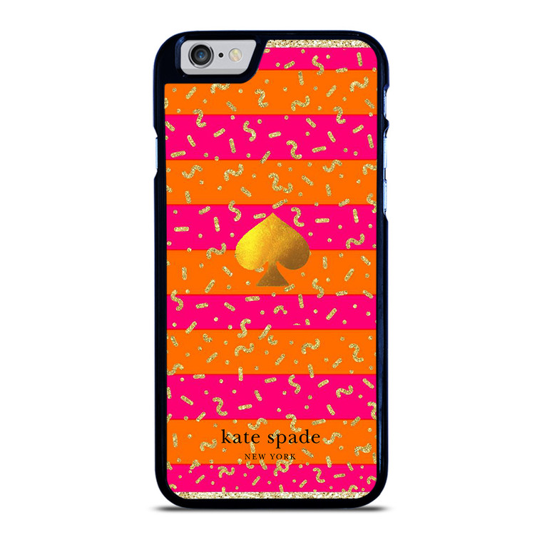 KATE SPADE NEW YORK YELLOW PINK STRIPES GLITTER iPhone 6 / 6S Case Cover