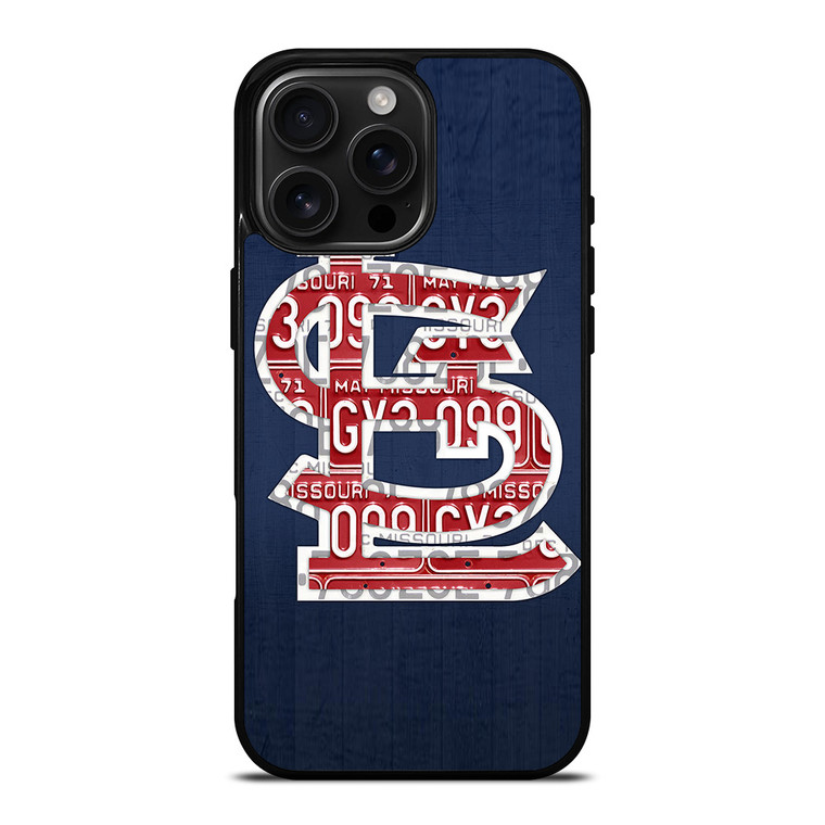 ST. LOUIS CARDINALS BASEBALL WOODEN LOGO iPhone 16 Pro Max Case Cover