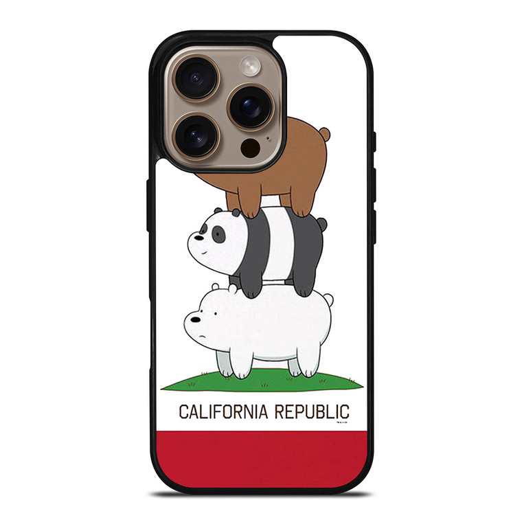 WE BARE BEARS CALIFORNIA REPUBLIC iPhone 16 Pro Case Cover