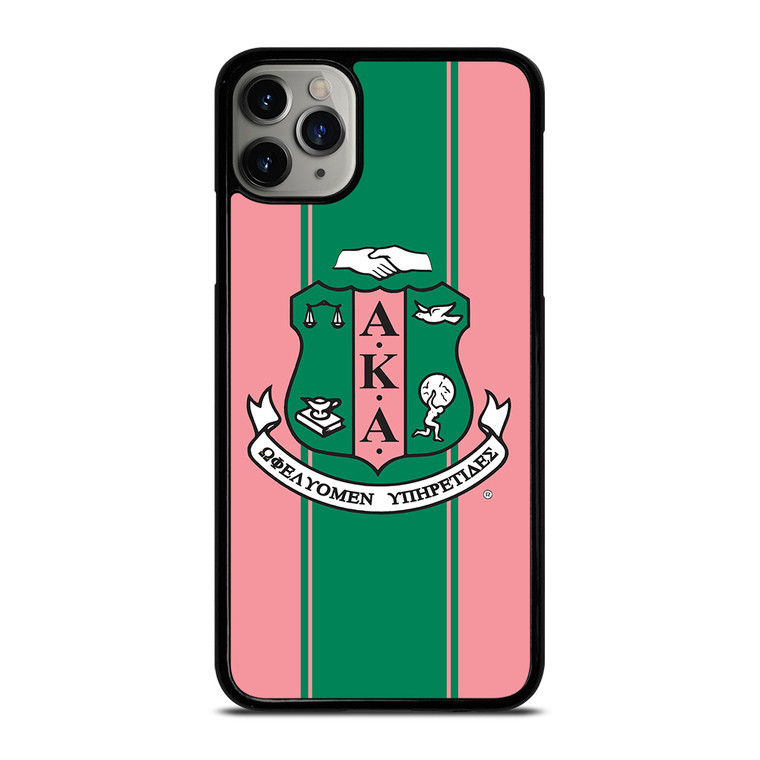 AKA PINK AND GREEN LOGO iPhone 11 Pro Max Case Cover