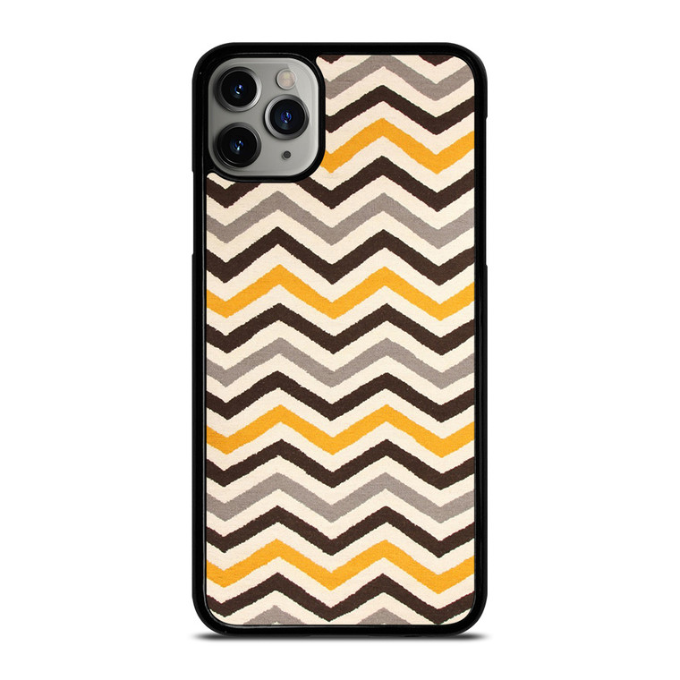 YELLOW BROWN CHEVRON PATTERN iPhone 11 Pro Max Case Cover