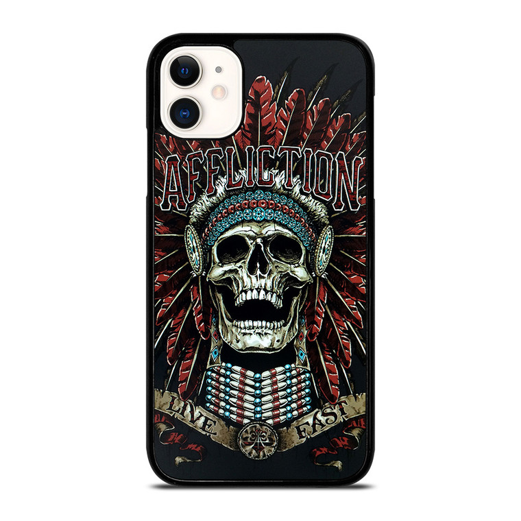 AFFLICTION SKULL INDIAN iPhone 11 Case Cover