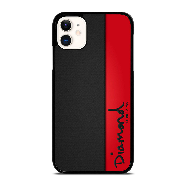 DIAMOND SUPPLY CO RED LEATHER iPhone 11 Case Cover