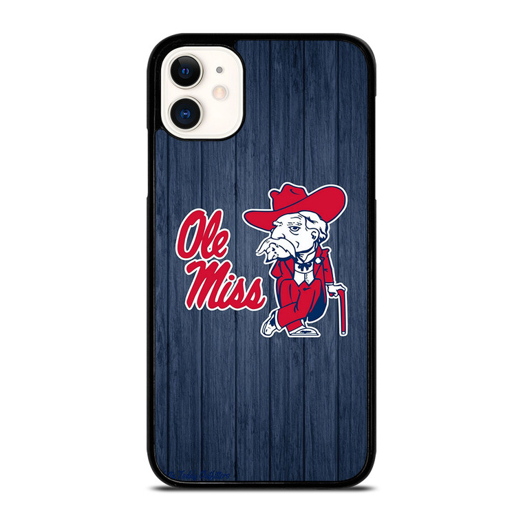 OLE MISS WOODEN LOGO iPhone 11 Case Cover