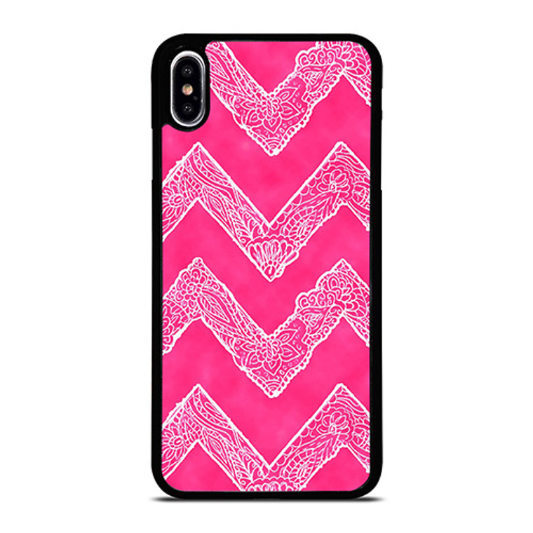 WHITE FLORAL PAISLEY CHEVRON PATTERN iPhone XS Max Case Cover