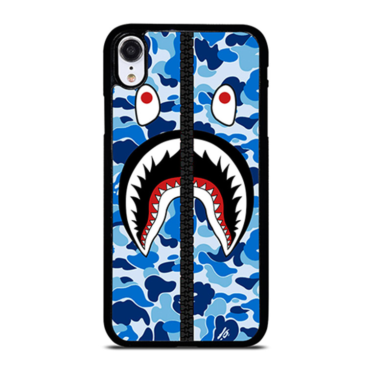 BAPE SHARK CAMO BLUE ZIP iPhone XR Case Cover