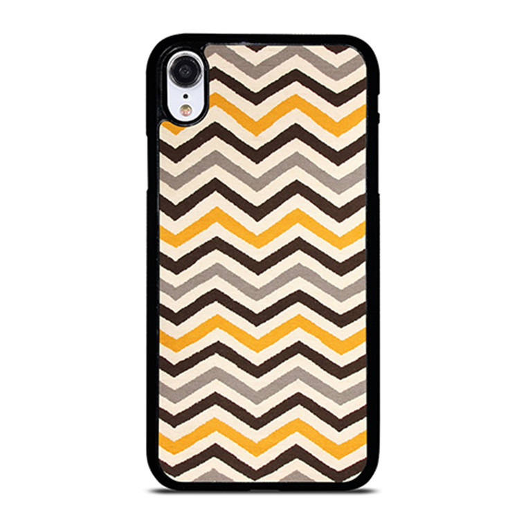 YELLOW BROWN CHEVRON PATTERN iPhone XR Case Cover