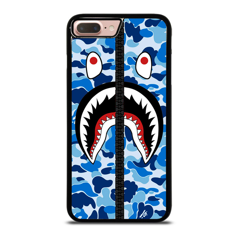 BAPE SHARK CAMO BLUE ZIP iPhone 8 Plus Case Cover