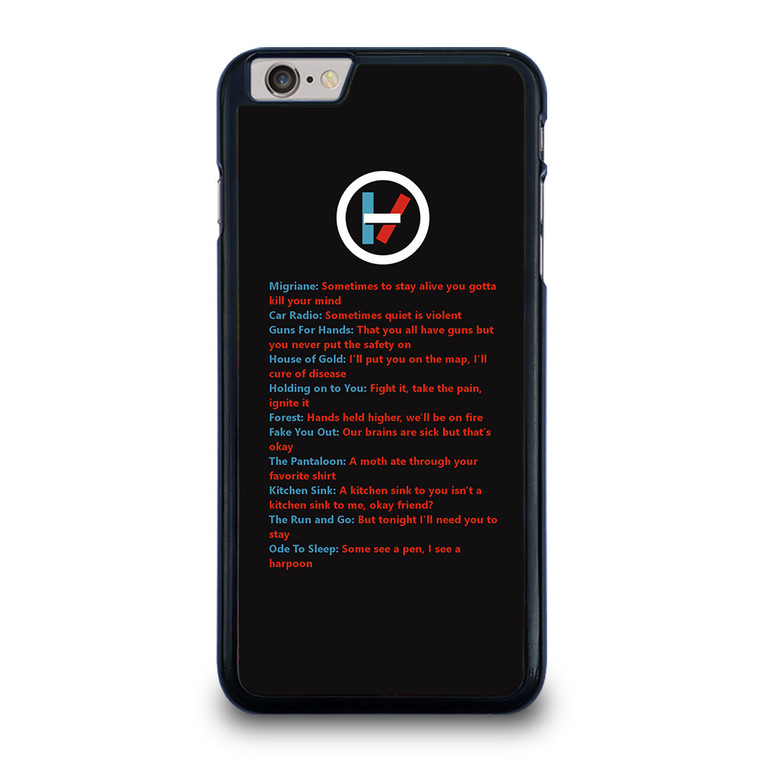 LYRICS OF TWENTY ONE PILOTS iPhone 6 / 6S Plus Case Cover