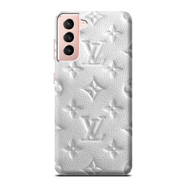 Louis Vuitton White Monogram Leather Protective Case for Samsung