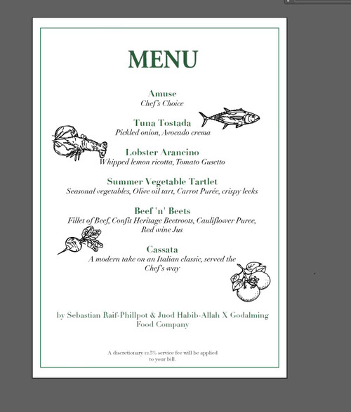 Chefs Seb & Juod Epic Summer tasting menu at the Deli - Deposit