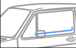 Caddy/Rabbit Pick Up - Inner Window Scraper LH