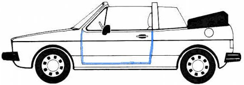 Cabriolet - MK1 Rabbit/Golf Convertible Door Seal - Driver Cabriolet - MK1 Rabbit/Golf Convertible Door Seal - Driver