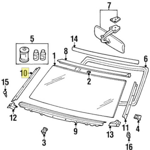 D21 BIG-M Windshield Molding RH Side