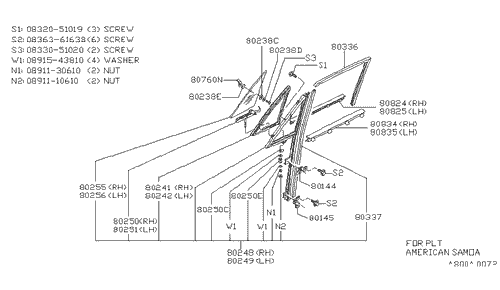 Datsun 720 Window Scraper/Belt Molding Kit Short