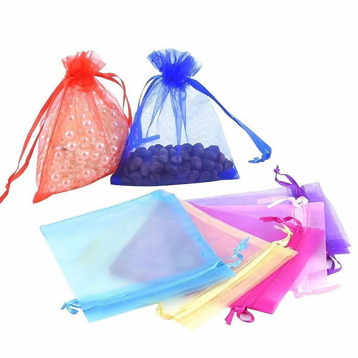 small sheer drawstring bags