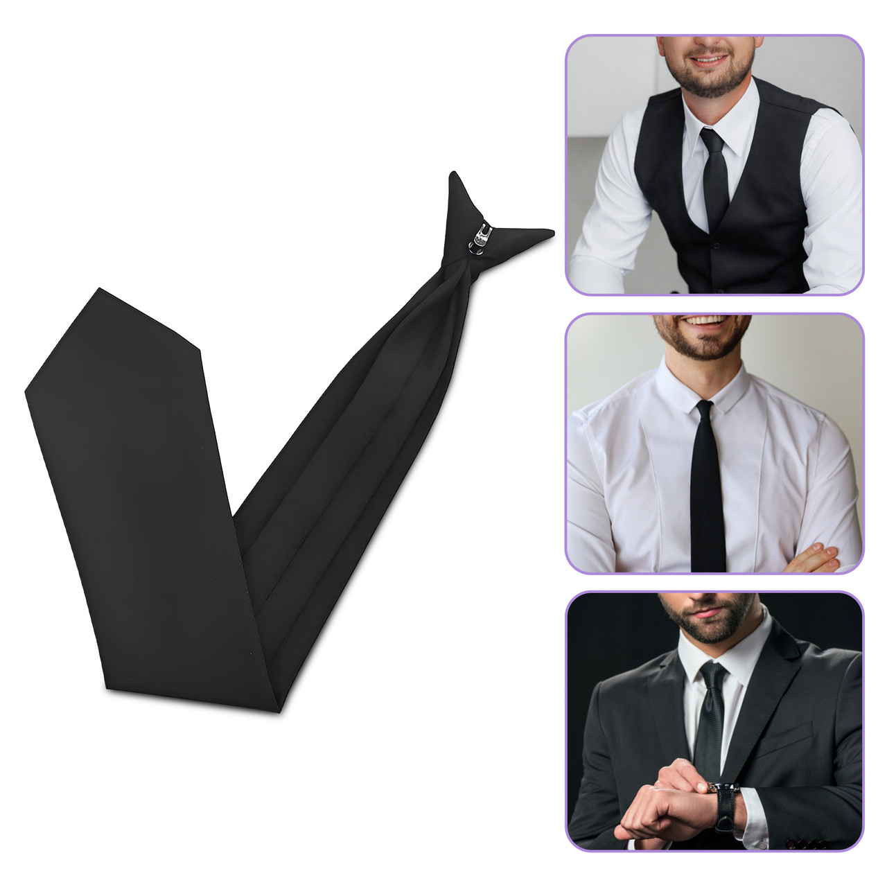 black clip on tie asda