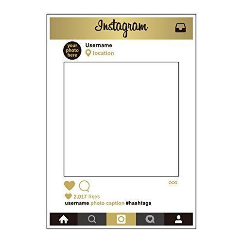 Cardboard Photo Frame Prop - Instagram - Gold