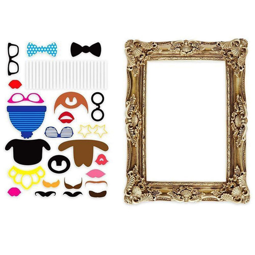 Gold Cardboard Photo Frame + Props (24pcs)