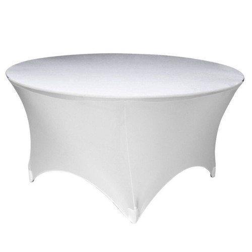 Round Spandex Tablecloth - White