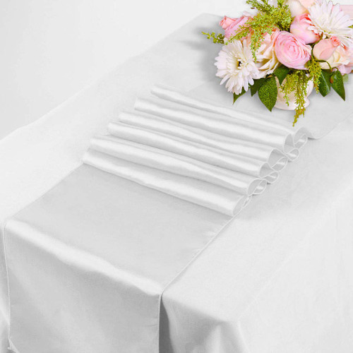 11" x 108" Satin Table Runner - Silver