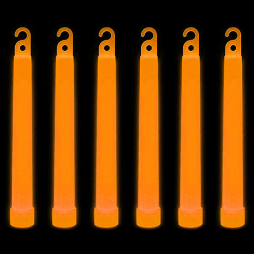6" Premium Neon Glow Sticks - Orange (Pack of 25)