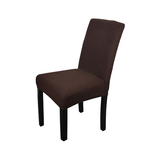 Short Spandex Textured Chair Cover - Chocolate