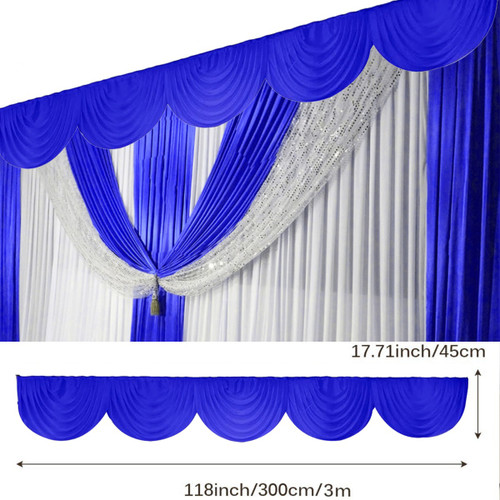 3m Ice Silk Detachable Swag for Photography Backdrop - Royal Blue