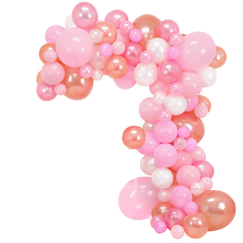 5m Latex Balloon Arch Kit - Baby Pink, White, 163pcs