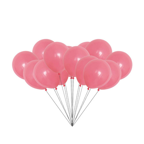 100x 10" Helium-Quality Latex Pastel Party Balloons - Red