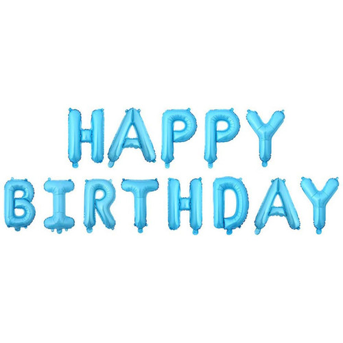 16" Foil Happy Birthday Balloons - Baby Blue