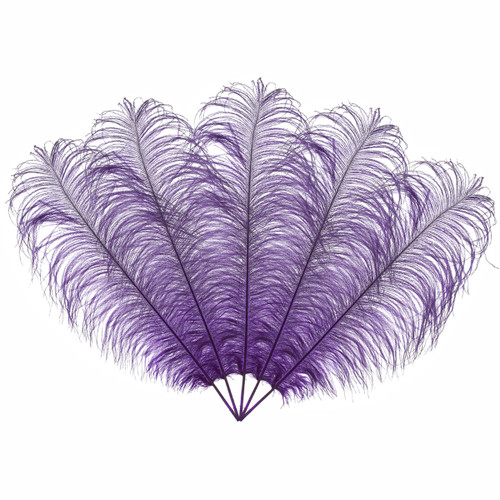 50-60cm Loose Ostrich Feathers, 5pcs - Purple