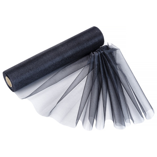 25m x 29cm Organza Sheer Roll - Black
