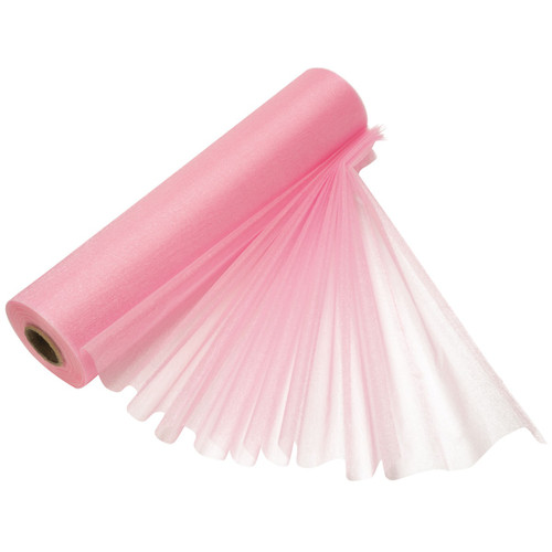 25m x 29cm Organza Sheer Roll - Baby Pink