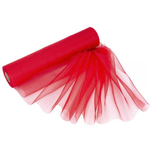 25m x 29cm Organza Sheer Roll - Red