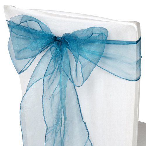 7" x 108" Organza Chair Sash - Teal