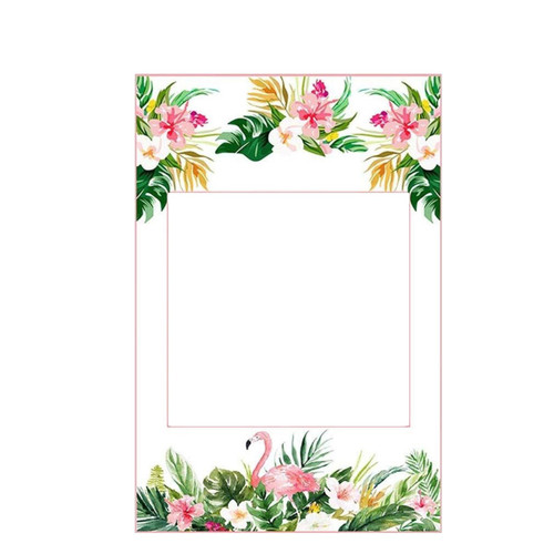 Cardboard Photo Frame Prop - Flamingo & Flowers