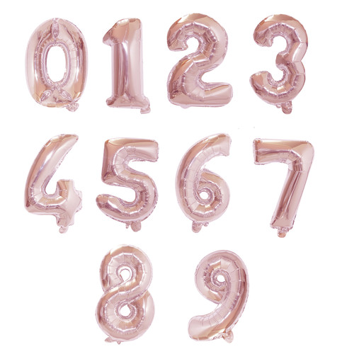 Large Foil Number Air-fill and Helium Balloons (0-9) - Rose Gold