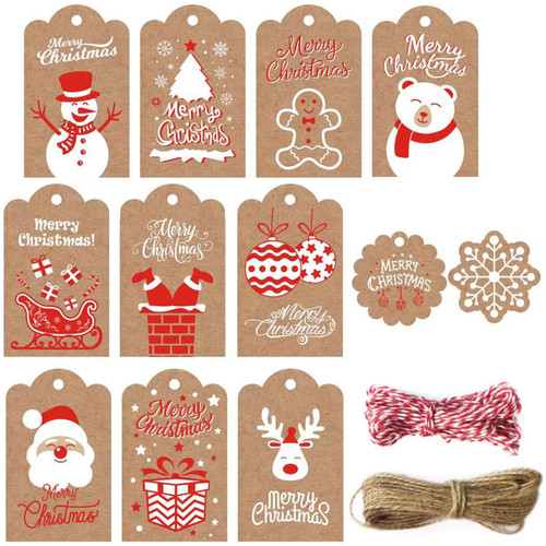 Christmas Kraft Gift Tags - Pack of 120