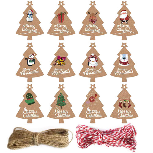 Christmas Tree Kraft Gift Tags - Pack of 120