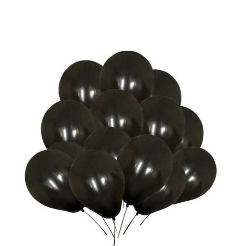 10" Helium-Quality Latex Plain Balloons - Black