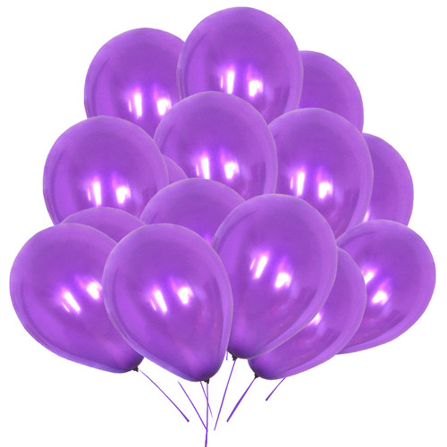 10" Helium-Quality Latex Plain Balloons - Purple