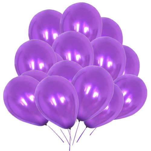 10" Helium-Quality Latex Plain Balloons - Purple