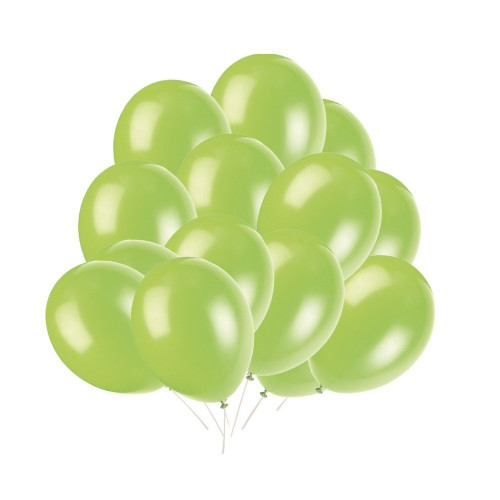 10" Helium-Quality Latex Plain Balloons - Apple Green