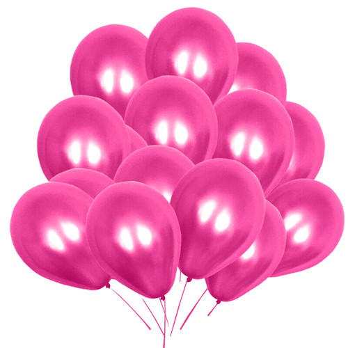 10" Helium-Quality Latex Plain Balloons - Deep Rose Pink