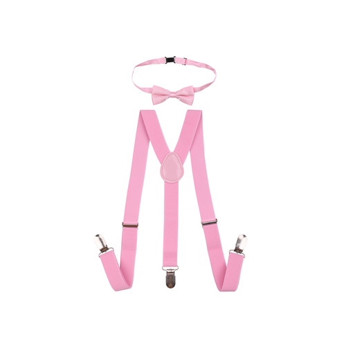 Kids Braces With Bow Tie - 25mm - Light Pink