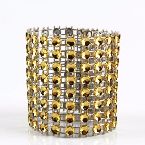 10x Sparkling Diamante Napkin Rings - Gold