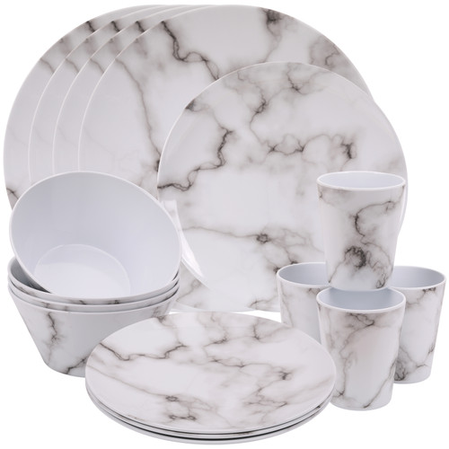 16pcs  Marble Design Melamine BBQ and Party Set