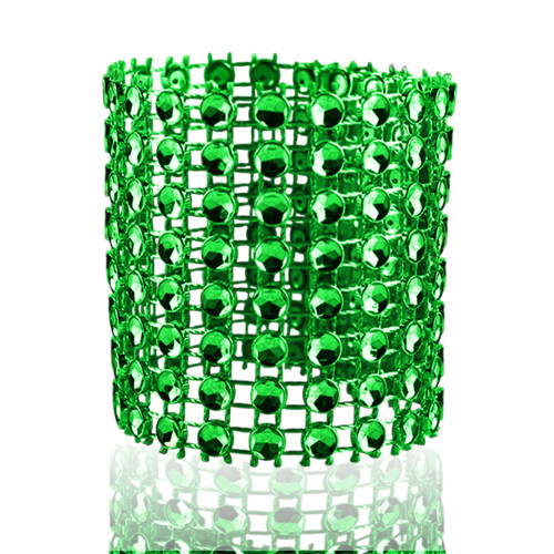 Sparkling Diamante Napkin Rings (Pack of 10) - Green