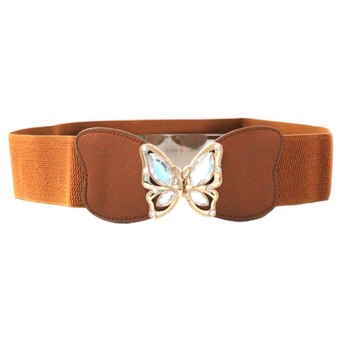 Butterfly Buckle Belt - Brown